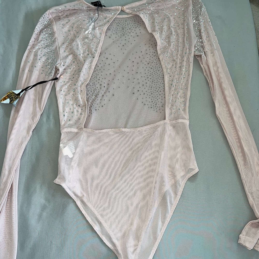 Bedazzled sheer bodysuit